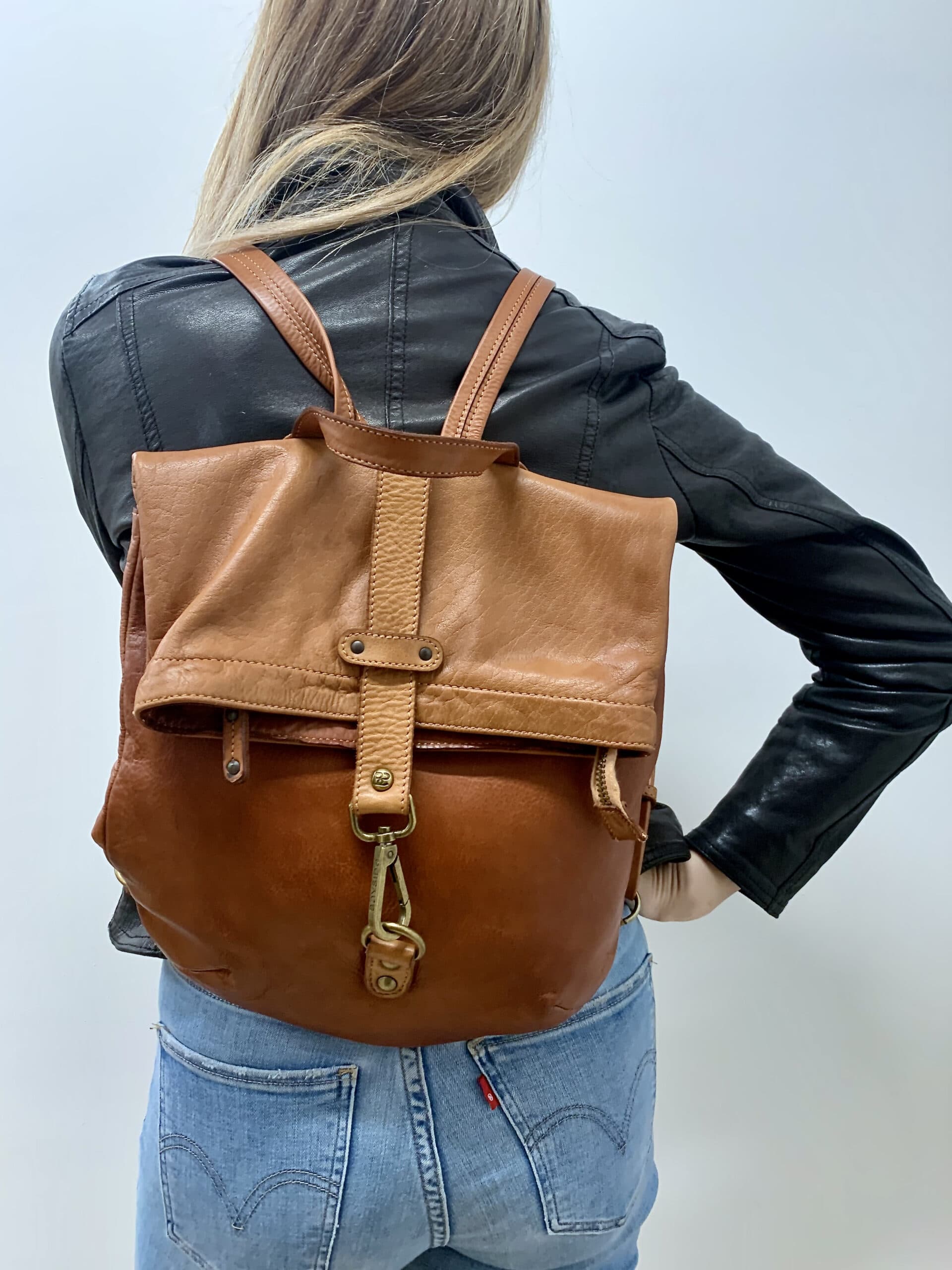 Zaino piccolo cuoio vintage