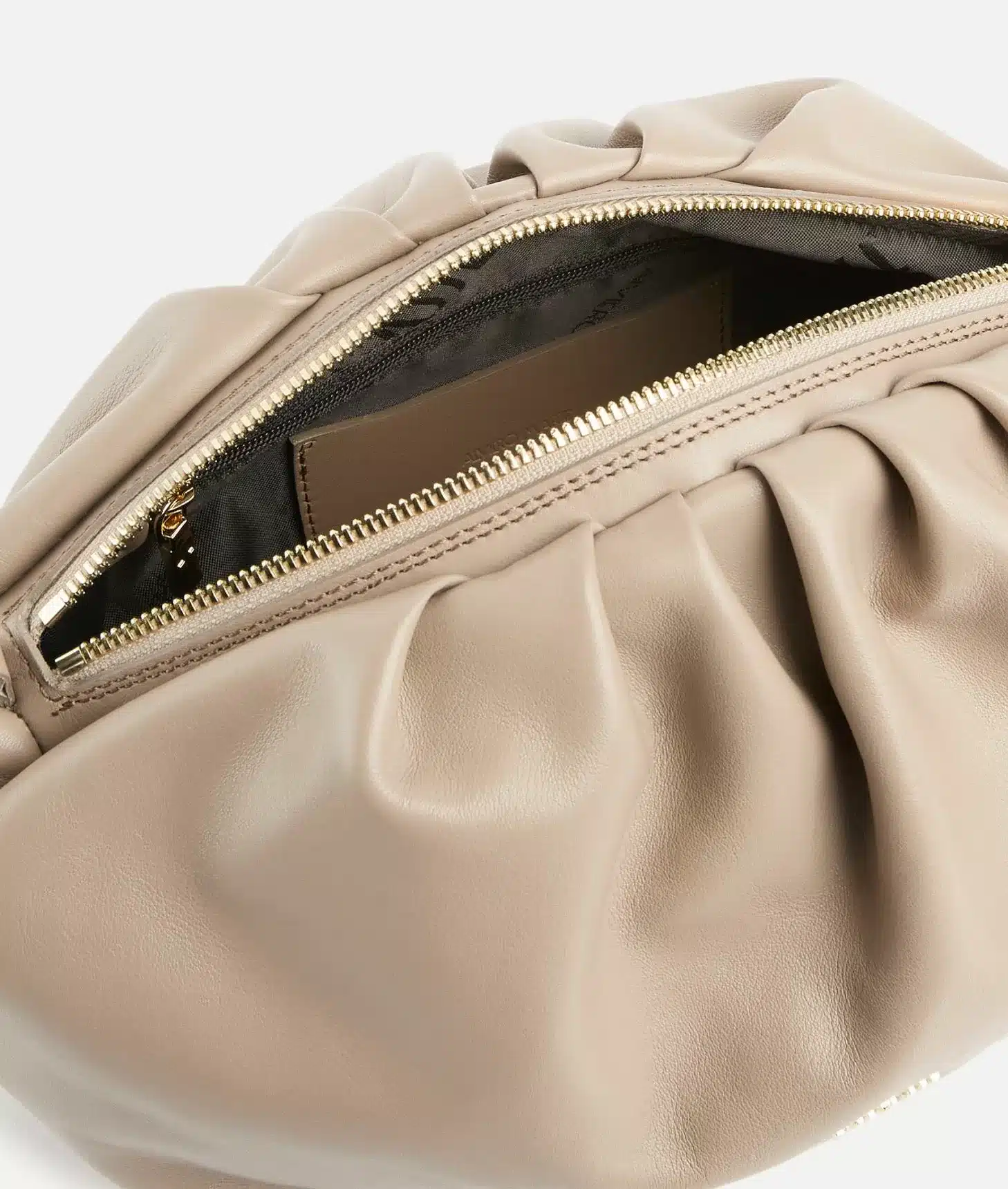 Immersive Leather tracolla morbida con catena Taupe Chiaro - immagine 3