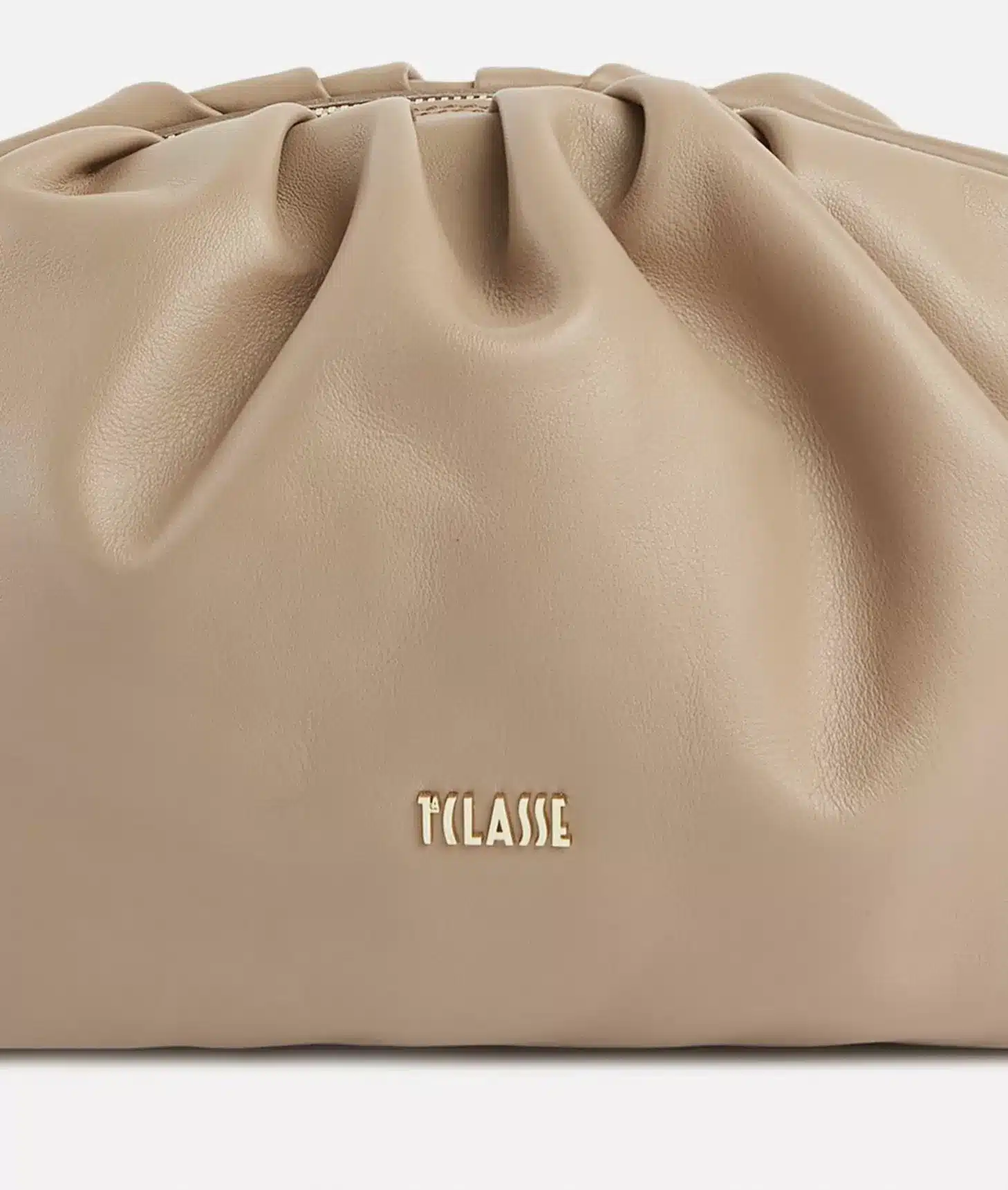 Immersive Leather tracolla morbida con catena Taupe Chiaro - immagine 4