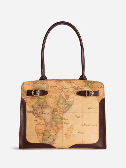 Valley Geo borsa shopping Mogano